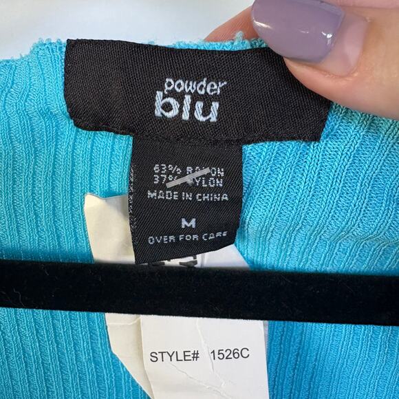 NWT Y2K Bright Blue Tiered Tie Front Cardigan Lizzie McGuire 2000s Top Medium - Picture 5 of 7